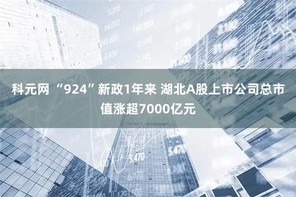 科元网 “924”新政1年来 湖北A股上市公司总市值涨超7000亿元